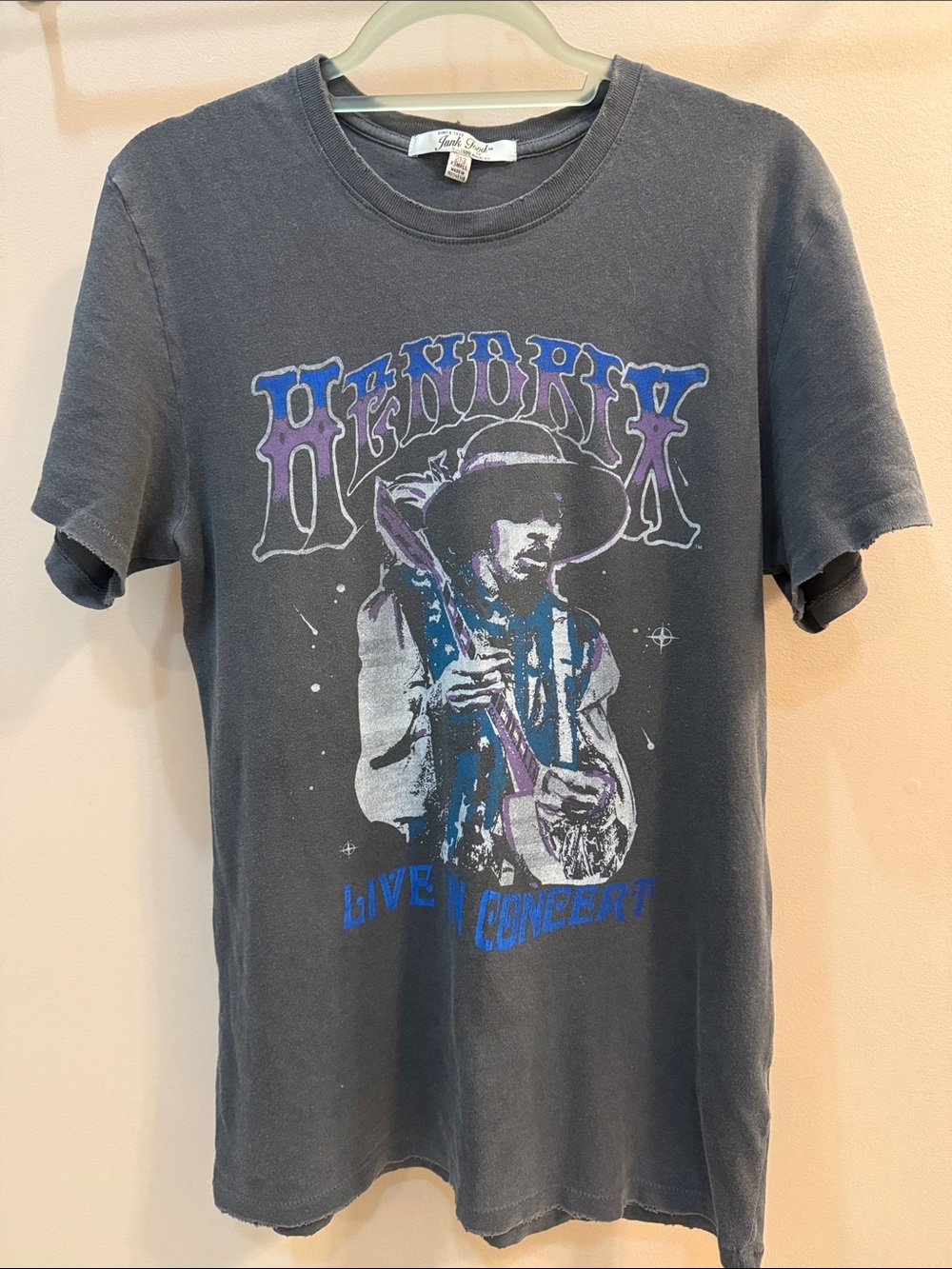 Junk Food Clothing Hendrix Graphic Tee - Charcoal, Purple, Blue